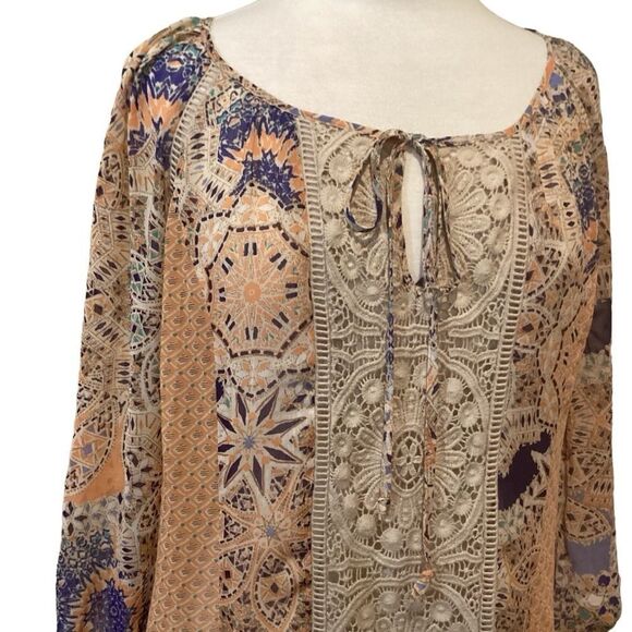 Anthropologie Meadow Rue Peasant Blouse Boho Sz Medium - Picture 6 of 11